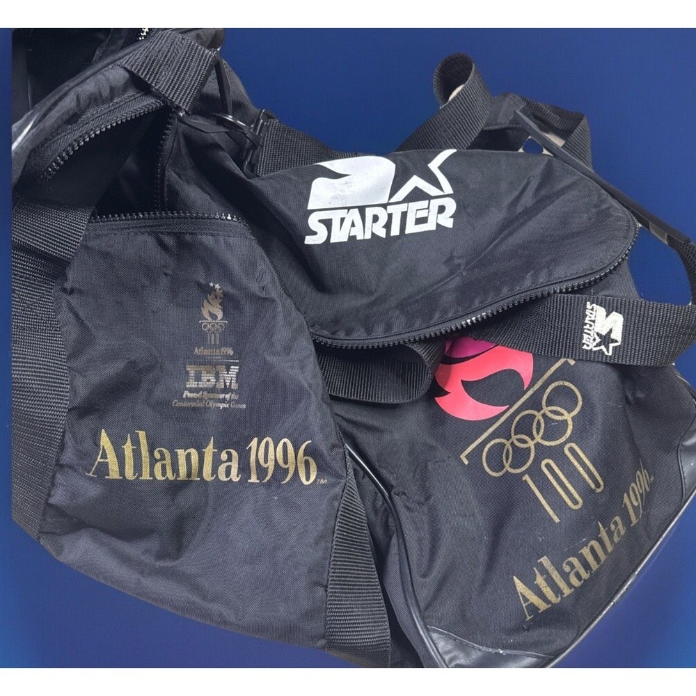 Vintage 1996 Atlanta Olympics Starter Duffle Bag IBM Gym Carry On Shoulder 21x12